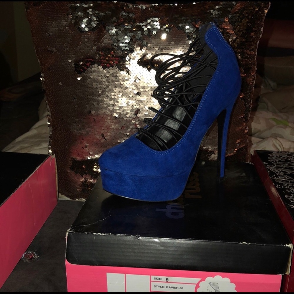 Royal Blue Platform Heels